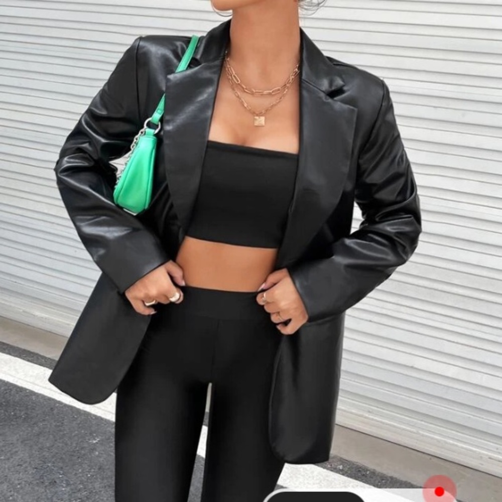 Shein Faux Leather Coat
